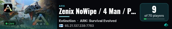 Zenix NoWipe / 4 Man / PvP / 15x / Extinction - (v358.24) live status badge