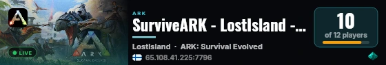 SurviveARK - LostIsland - by sibbi - (v361.7) live status badge