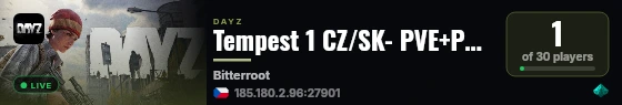 Tempest 1 CZ/SK- PVE+PVP,TraderPlus, Airdrop, Mining, live status badge