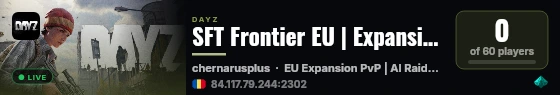 SFT Frontier EU | Expansion | PvP | Traders | AI | Heli | 8/10 live status badge