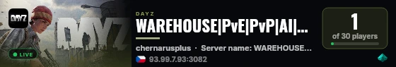 WAREHOUSE|PvE|PvP|AI|CZ/SK/EU live status badge