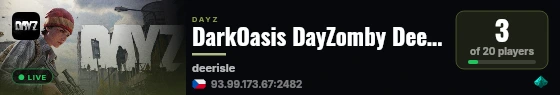 DarkOasis DayZomby DeerIsle PVE CZ/SK live status badge