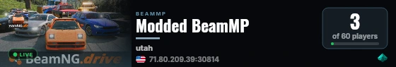 Modded BeamMP live status badge