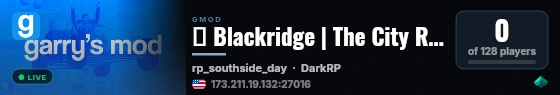 ✦ Blackridge | The City Remembers live status badge