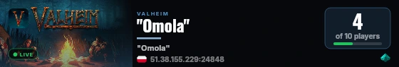 "Omola" live status badge