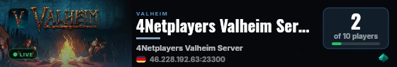 4Netplayers Valheim Server live status badge