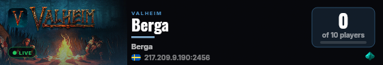 Berga live status badge