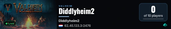 Diddlyheim2 live status badge