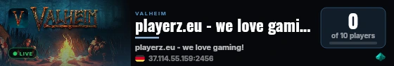 playerz.eu - we love gaming! live status badge