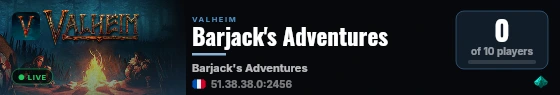 Barjack's Adventures live status badge