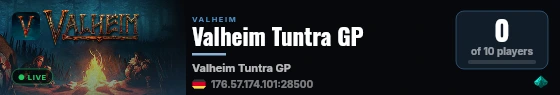 Valheim Tuntra GP live status badge