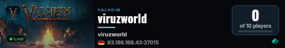 viruzworld live status badge