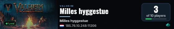 Milles hyggestue live status badge