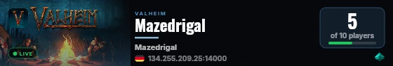 Mazedrigal live status badge