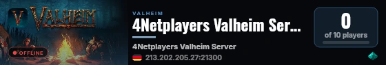 4Netplayers Valheim Server live status badge