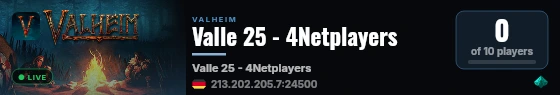 Valle 25 - 4Netplayers live status badge