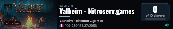 Valheim - Nitroserv.games live status badge