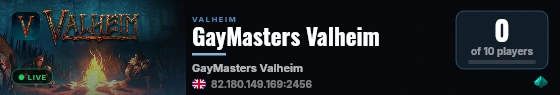 GayMasters Valheim live status badge