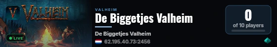 De Biggetjes Valheim live status badge