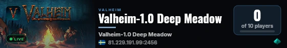 Valheim-1.0 Deep Meadow live status badge