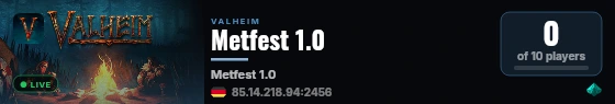 Metfest 1.0 live status badge