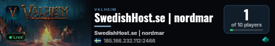 SwedishHost.se | nordmar live status badge