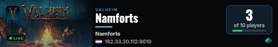 Namforts live status badge