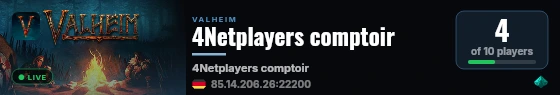 4Netplayers comptoir live status badge