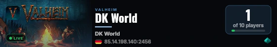 DK World live status badge