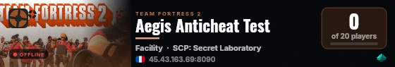 Aegis Anticheat Test live status badge