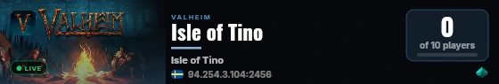 Isle of Tino live status badge
