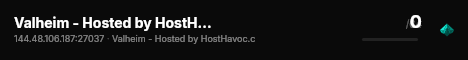 Valheim - Hosted by HostHavoc.com live status badge