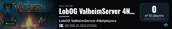 LobOG ValheimServer 4Netplayers live status badge