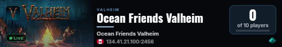 Ocean Friends Valheim live status badge