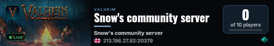 Snow's community server live status badge