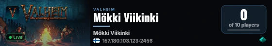 Mökki Viikinki live status badge