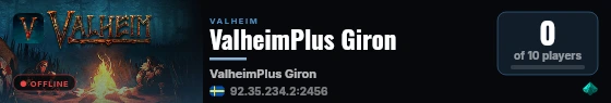 ValheimPlus Giron live status badge