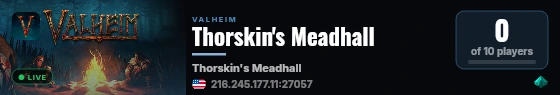 Thorskin's Meadhall live status badge