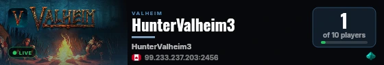 HunterValheim3 live status badge
