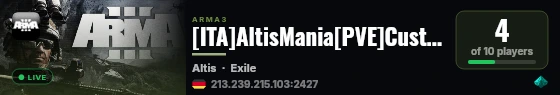 [ITA]AltisMania[PVE]CustomServer live status badge