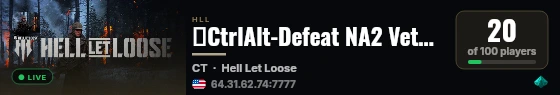 ♤CtrlAlt-Defeat NA2 Veteran Server live status badge