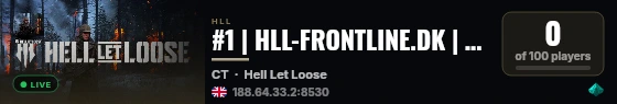 #1 | HLL-FRONTLINE.DK | NEW PLAYERS WELCOME | DANMARK live status badge