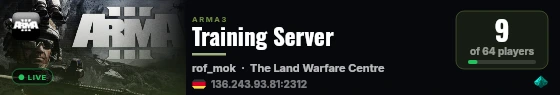 Training Server live status badge