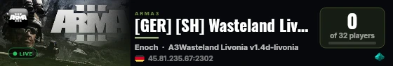 [GER] [SH] Wasteland Livonia 1.4d | V.Garage | 100% PVE | +DLC, live status badge