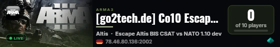[go2tech.de] Co10 Escape from Altis - Public GT0 live status badge