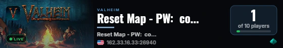 Reset Map - PW:  co... live status badge