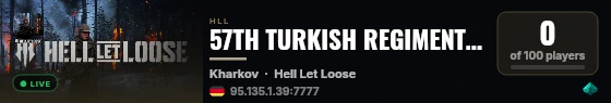 57TH TURKISH REGIMENT | EVENT SERVER | POWERED BY QOENZER live status badge