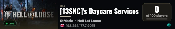 [13SNC]'s Daycare Services live status badge