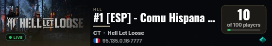 #1 [ESP] - Comu Hispana - Allies vs Axis - discord.comunidadhll live status badge