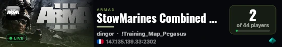 StowMarines Combined MilSim Server | www.stowmarines.co.uk live status badge